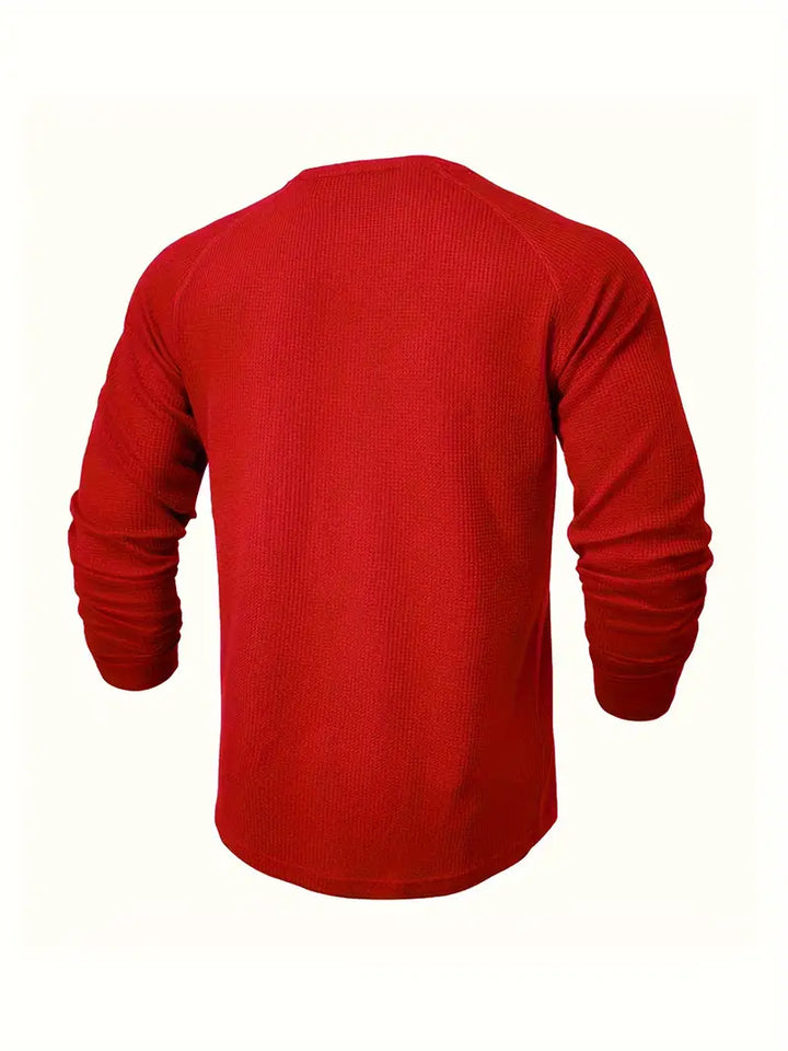 Chad | Herren Henley-Shirt mit Rundhalsausschnitt und langen Ärmeln