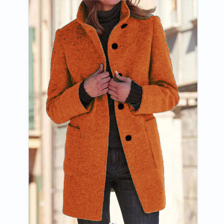 Sheena | Moderner eleganter langer Mantel für Damen mit langen Ärmeln