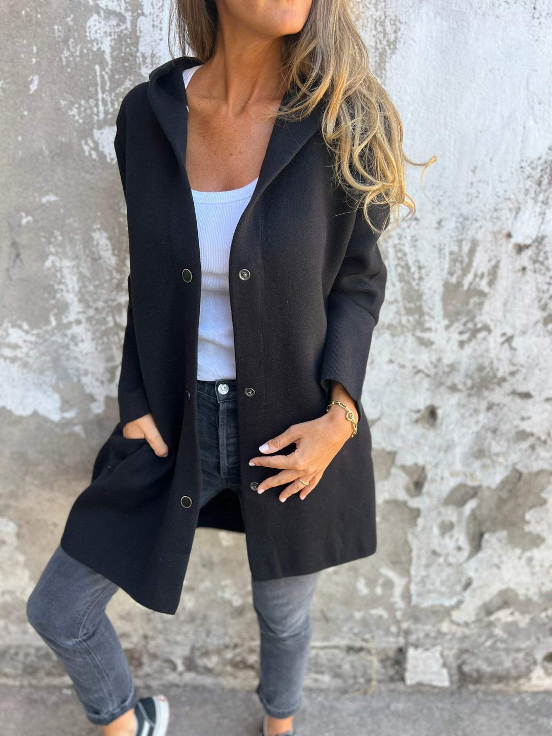 Luigia | Lässige Einreihige Kapuzenjacke für Damen mit langen Ärmeln