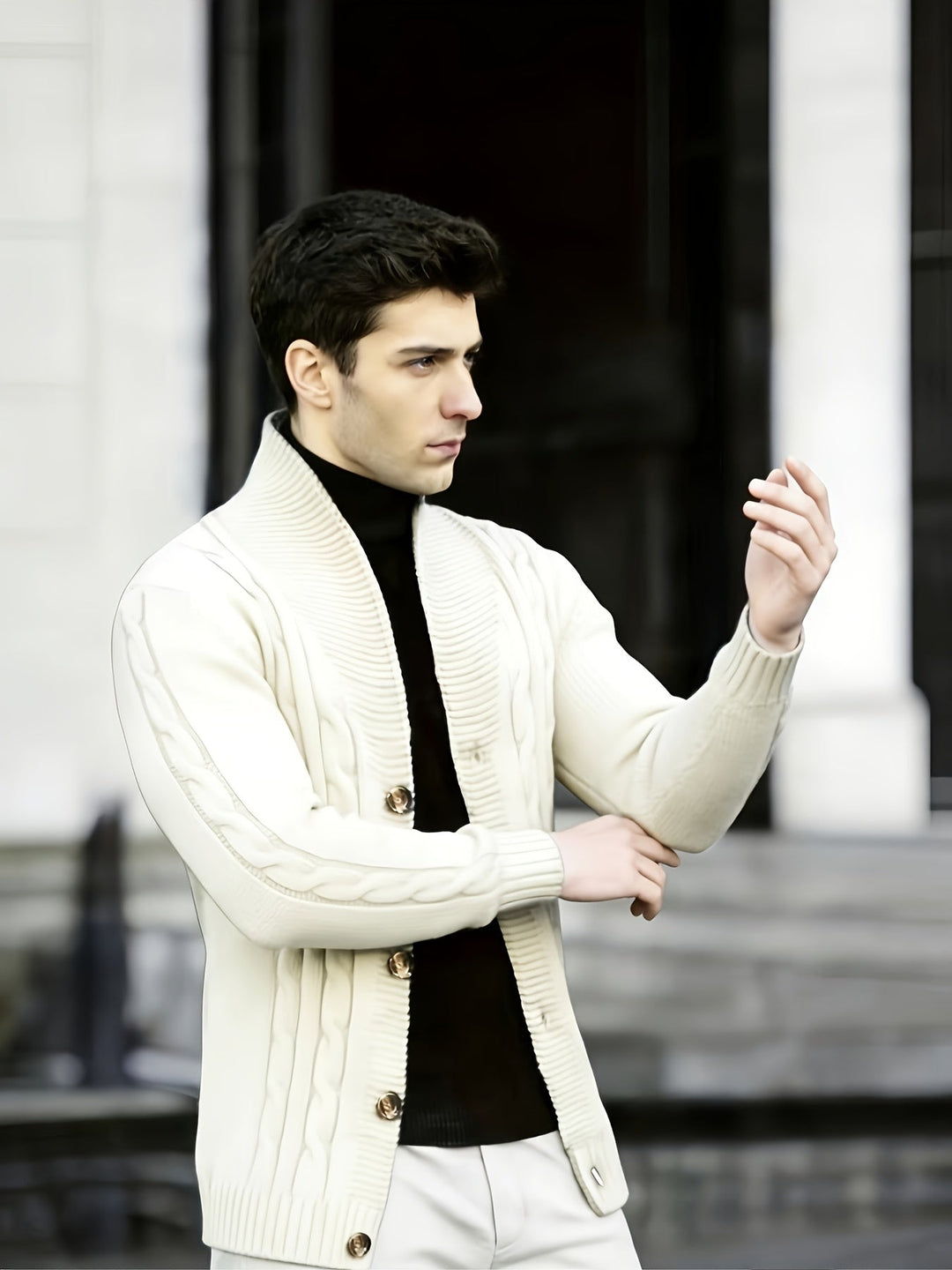 Kilian | Herren Langarm-Cardigan mit Knöpfen