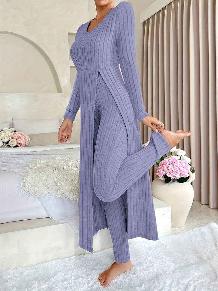 Aldea | Gemütliches Zwei-Teile Ribbed Lounge Set für Damen