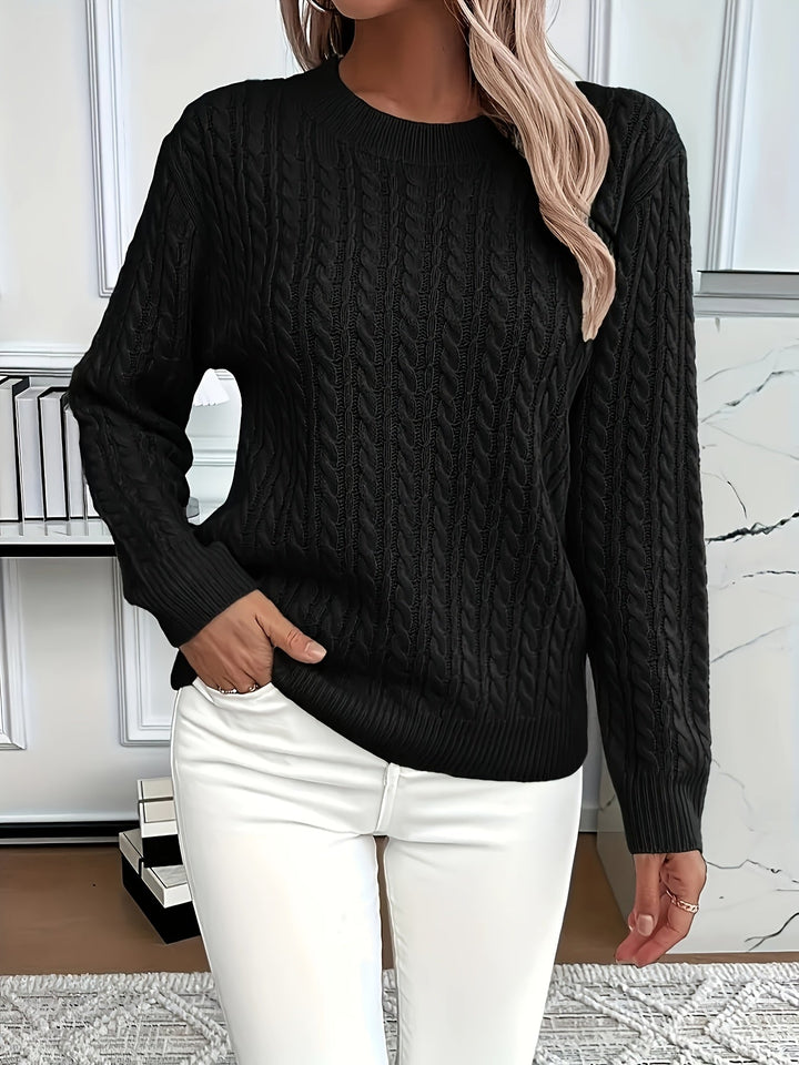 Nadia | Lässiger Strickpullover für Damen mit Rundhalsausschnitt und langen Ärmeln