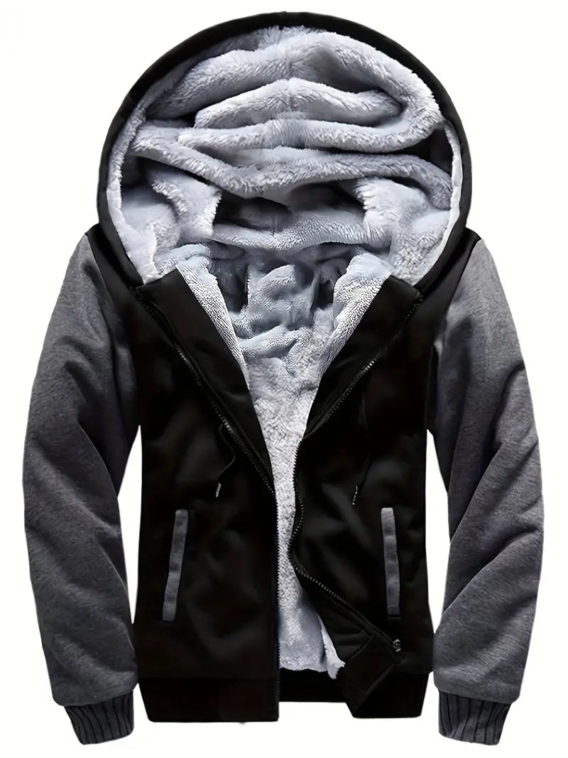 Noah | Warme Herren Jacke mit Kapuze und langen Ärmeln