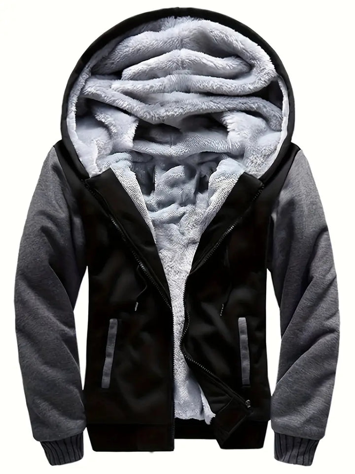 Noah | Warme Herren Jacke mit Kapuze und langen Ärmeln