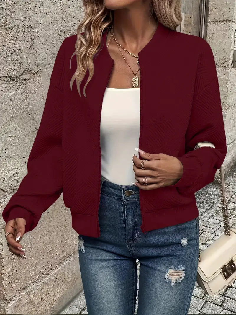 Isla | Leichte Zip-Up Jacke für Damen mit Rundhalsausschnitt und langen Ärmeln