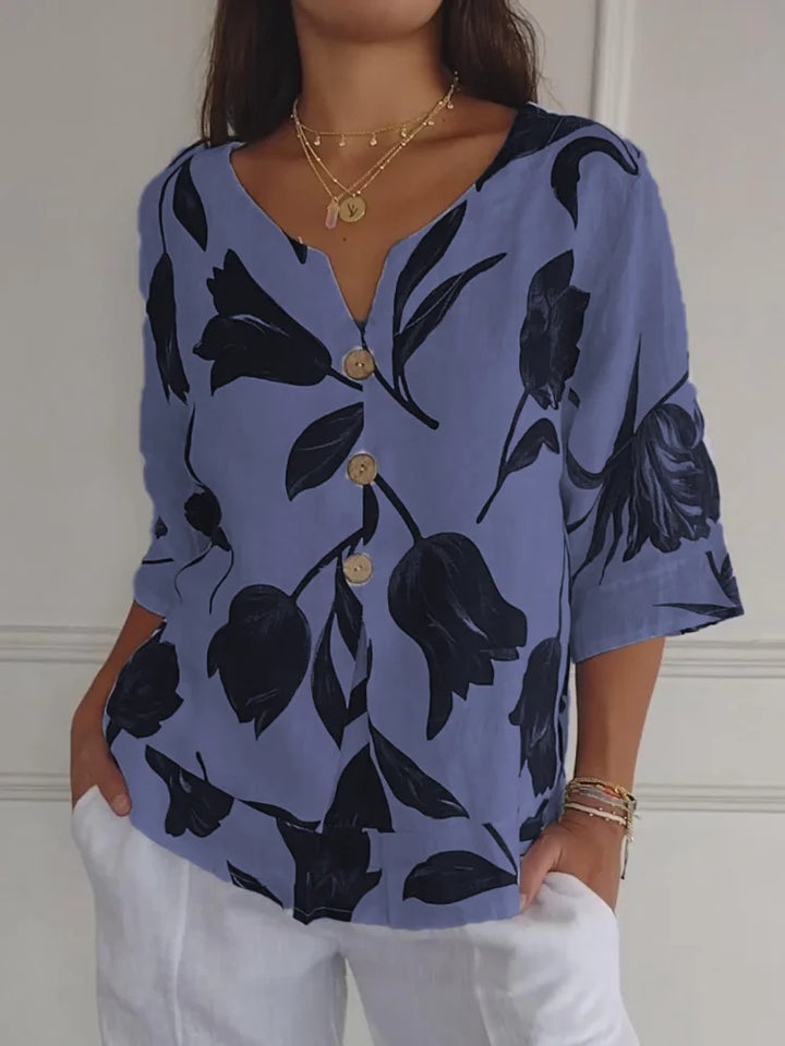 Sanne | Florale Button-Up Bluse