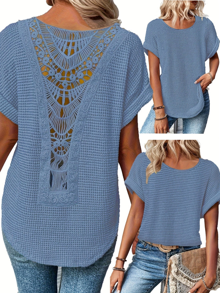 Oliv | Bequemes Rundhals-T-Shirt mit Rundhalsausschnitt