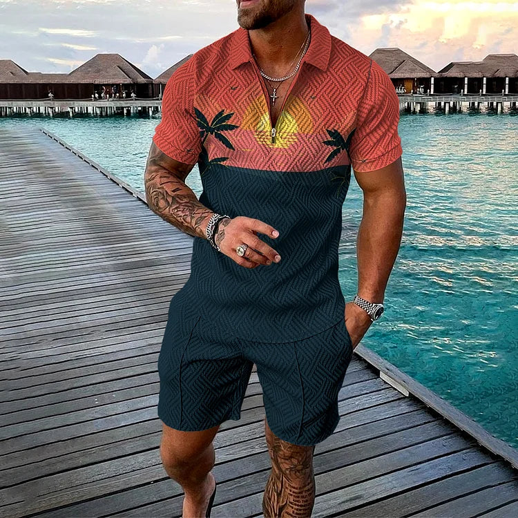 Ben | Poloshirt- und Shorts-Set im Cabana-Stil für Herren