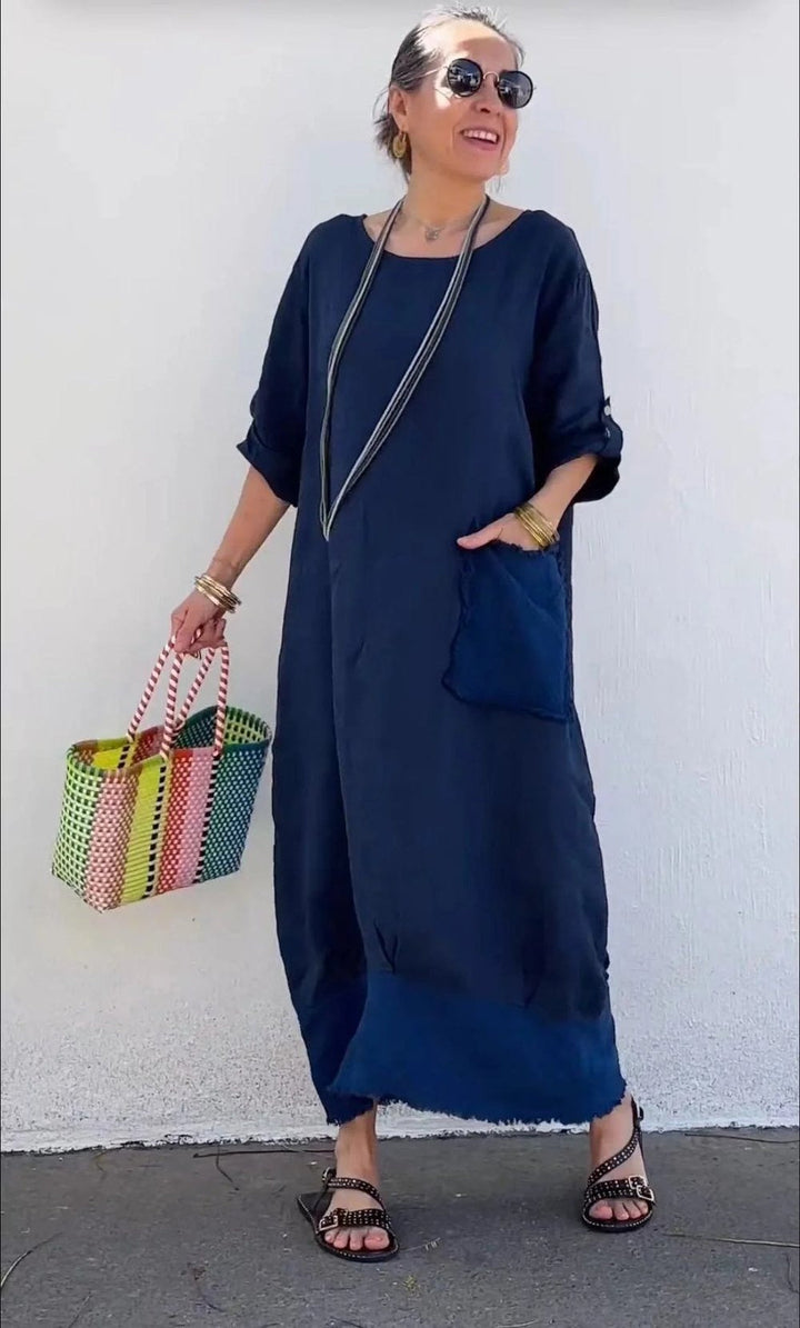Leonore | Luftiges Oversized Maxikleid für Damen mit Rundhalsausschnitt