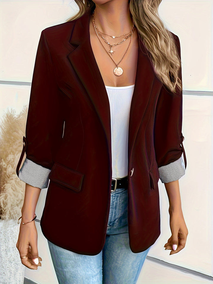 Jamie | Damen Stilvoller Blazer mit V-Ausschnitt und 3/4-Ärmeln