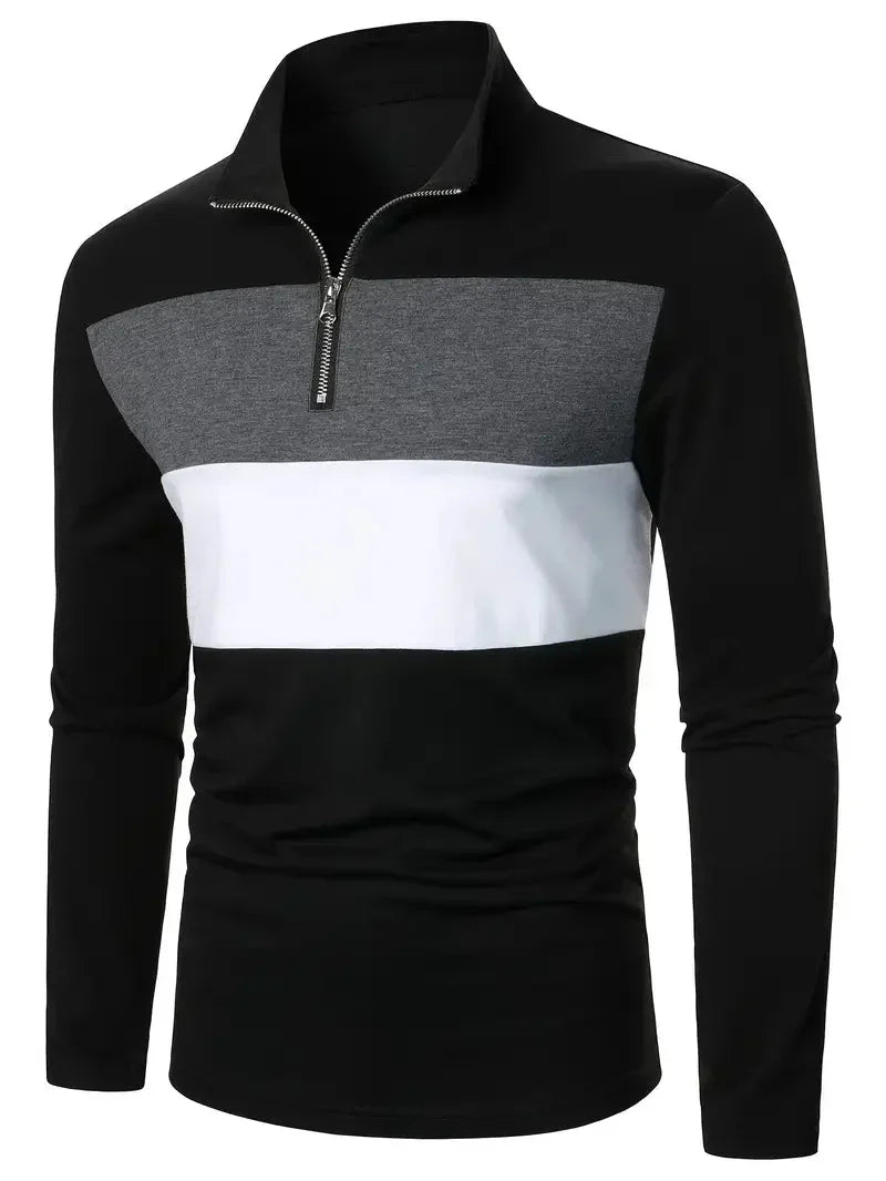 Brit und Boho | Der Aspen Colorblock Quarter-Zip Cardigan für Herren