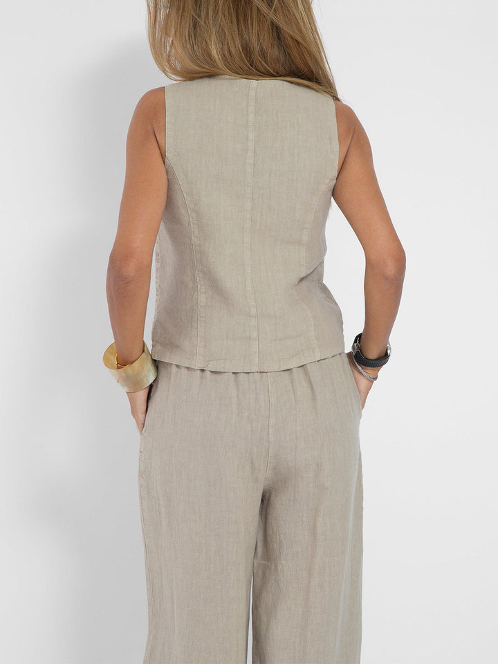 Aira | Weste mit Knöpfen und Weite Hosen Set