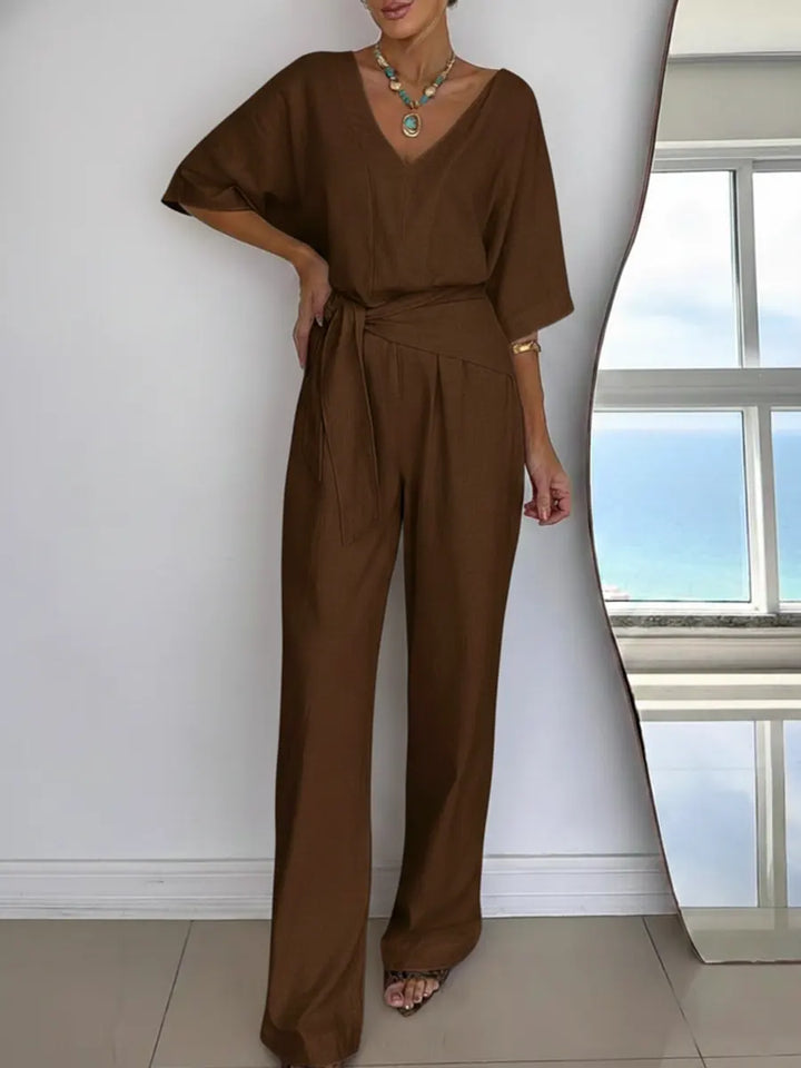 Modischer Damen-Jumpsuit mit langen Ärmeln