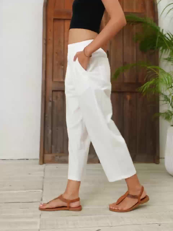 Rachel | Bequeme Capri für Damen mit elastischem Bund und geradem Bein