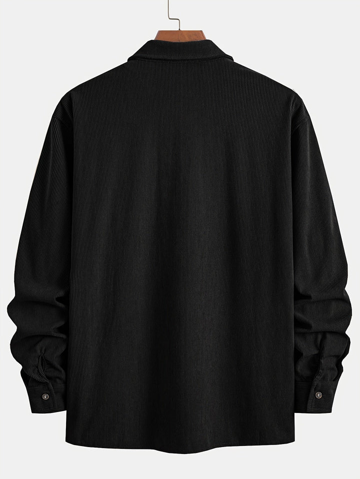 Lukas | Herren Langarm-Overshirt mit Knöpfen und Taschen