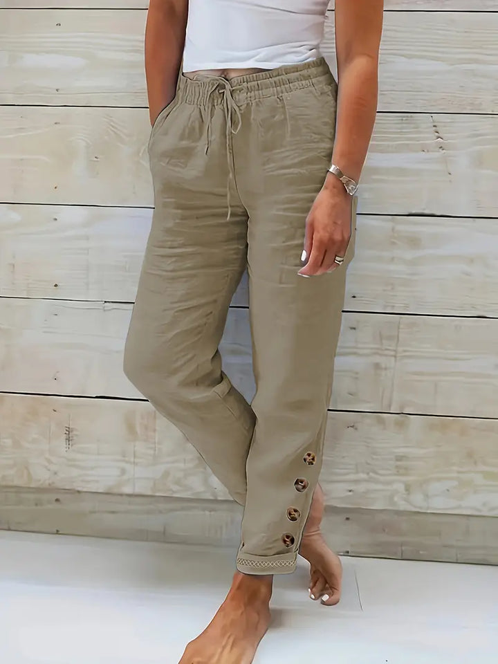 Lana | Slim Straight Hose für Damen mit hohem Bund