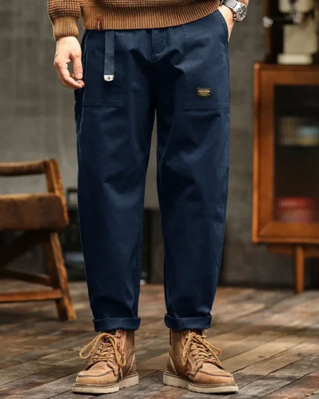 Levin | Vintage Cargo-Hose für Herren mit geradem Bein