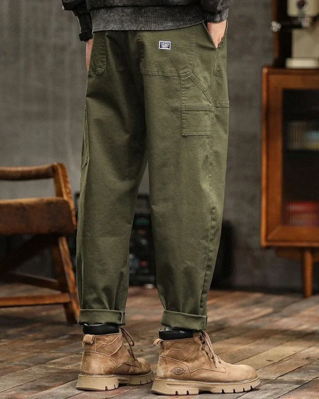 Levin | Vintage Cargo-Hose für Herren mit geradem Bein