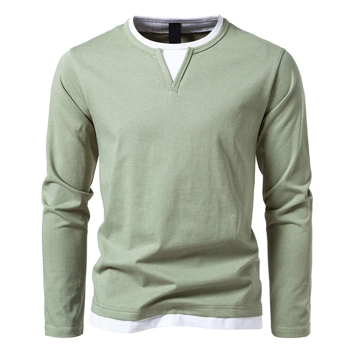Jacob | Langarm Henley Pullover für Herren mit V-Ausschnitt