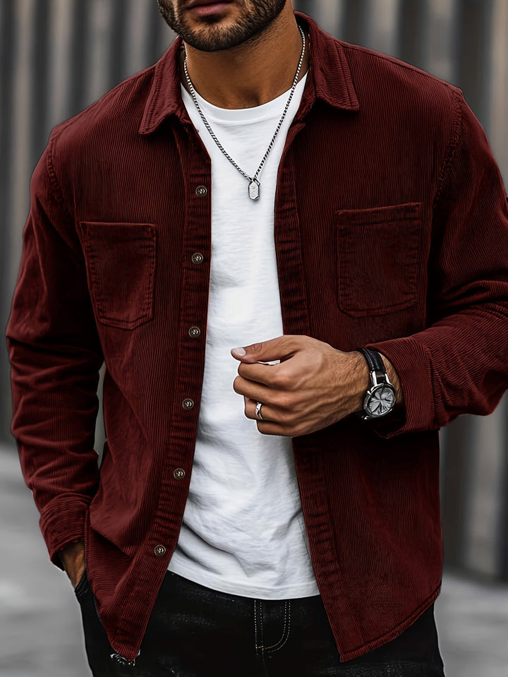 Johan | Herren Cordhemdjacke mit langen Ärmeln