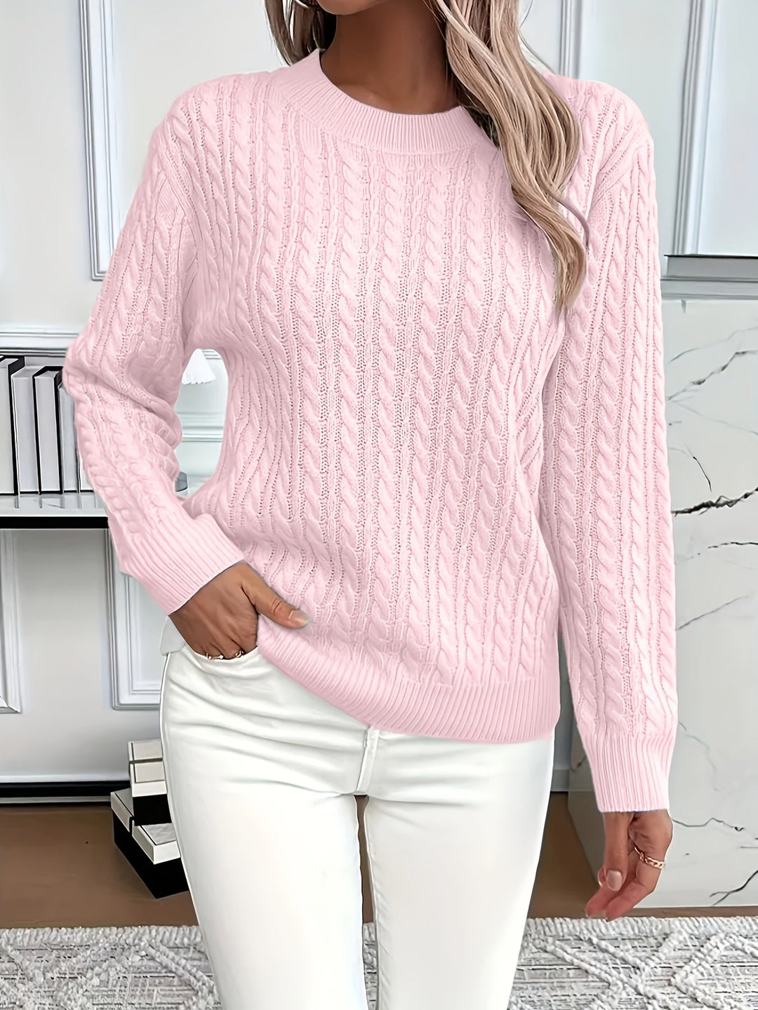 Nadia | Lässiger Strickpullover für Damen mit Rundhalsausschnitt und langen Ärmeln
