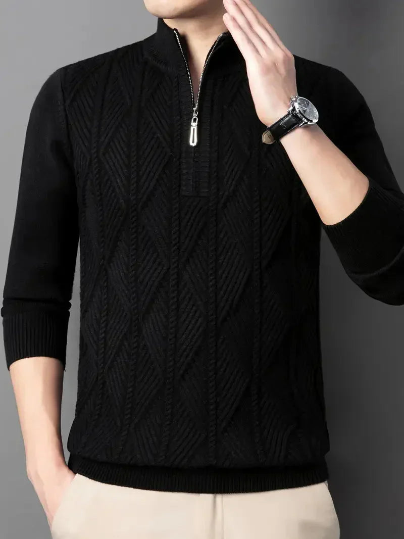 Brit und Boho | Der Everest Kabelstrickpullover mit Stehkragen