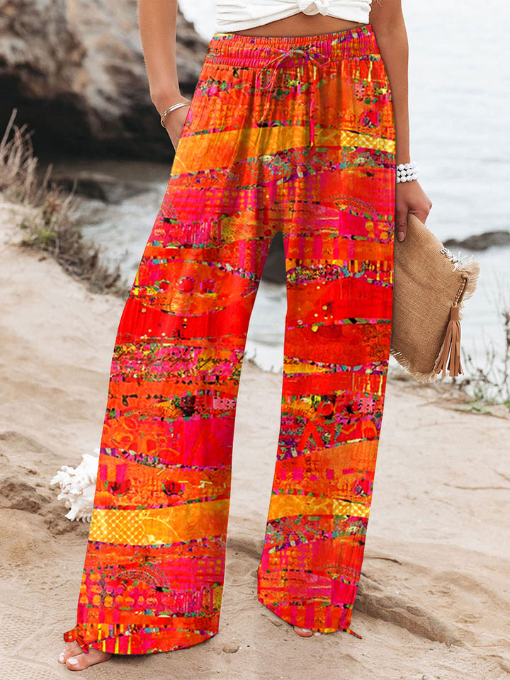 Heidi | Vintage Kunstdruck Casual Hemd für Damen mit Rundhalsausschnitt