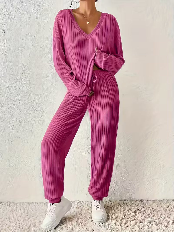 Anja | Gemütliches V-Ausschnitt Zweiteiliges Set für Damen