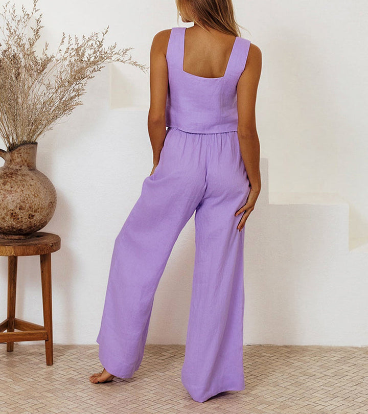 Milena | Minimalistisches Top und weite Hose Set für Damen