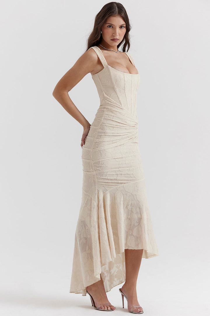 Boheme | Ärmelloses Raffung Bodycon Abendkleid für Damen