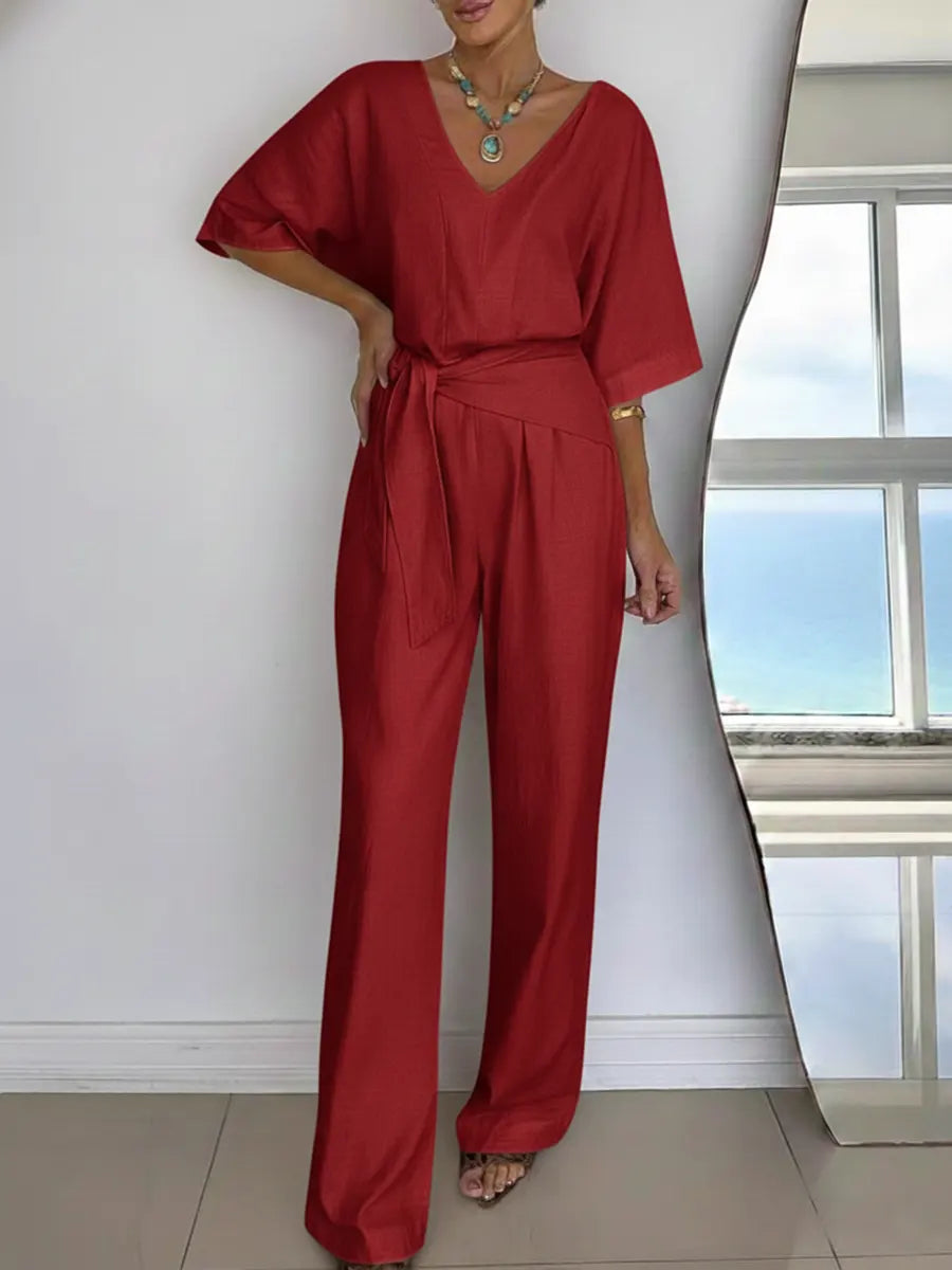 Modischer Damen-Jumpsuit mit langen Ärmeln