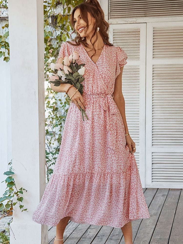 Eva | Schickes Blumenkleid mit langen Ärmeln
