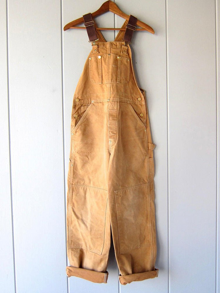 Damen Latzhose mit Knöpfen und Taschen