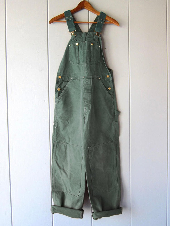 Damen Latzhose mit Knöpfen und Taschen