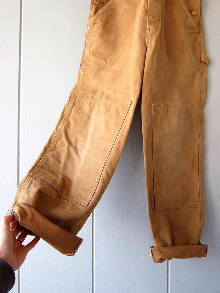 Damen Latzhose mit Knöpfen und Taschen