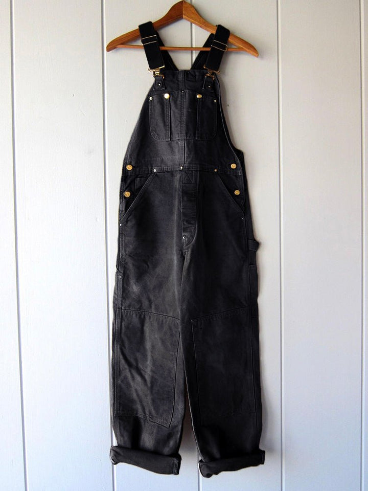 Damen Latzhose mit Knöpfen und Taschen