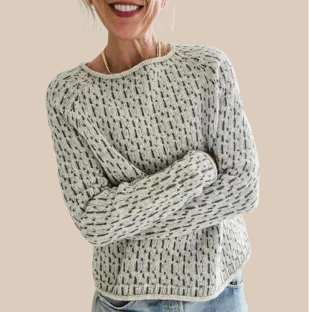 Kristine | Gemütlicher Textur Strickpullover für Damen mit Rundhalsausschnitt