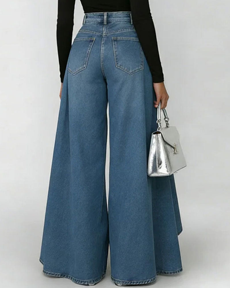 Elegante Weite Hose für Damen mit hohem Bund