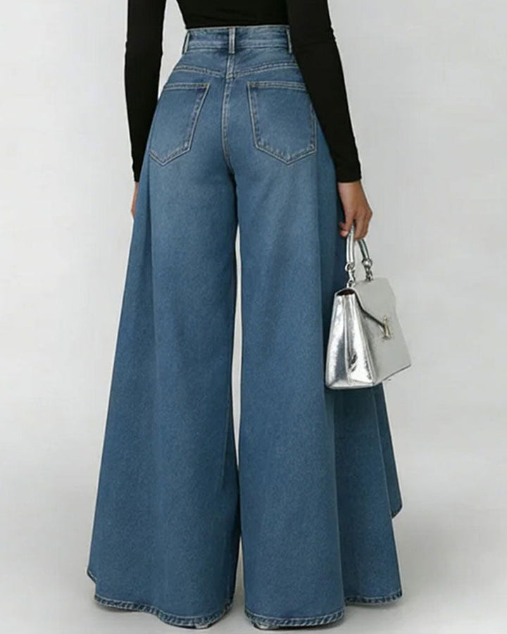 Elegante Weite Hose für Damen mit hohem Bund