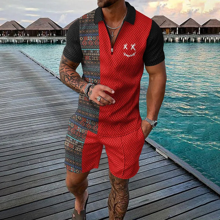 Emil | Zeitreisender Poloshirt- und Shorts-Set für Herren