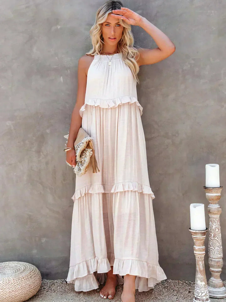 Sarah | Halter Rüsch Maxi Kleid (Fast ausverkauft) für Damen