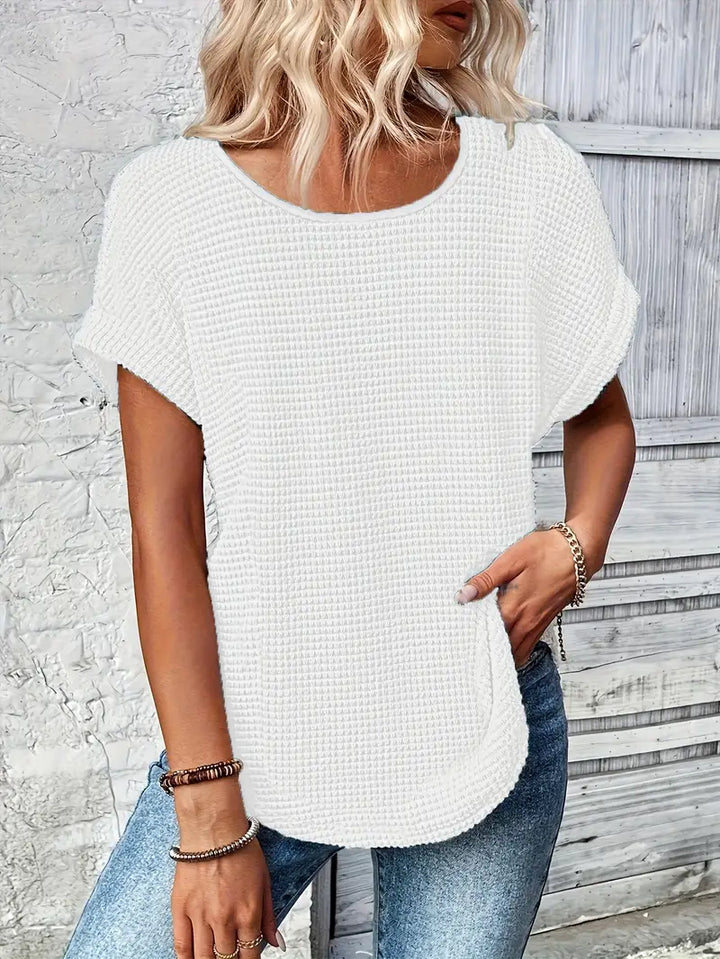 Oliv | Bequemes Rundhals-T-Shirt mit Rundhalsausschnitt