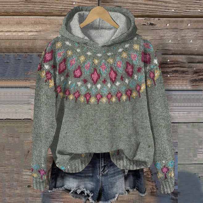 Carole | Warmer Nordic Hoodie für Damen mit Kapuze und langen Ärmeln