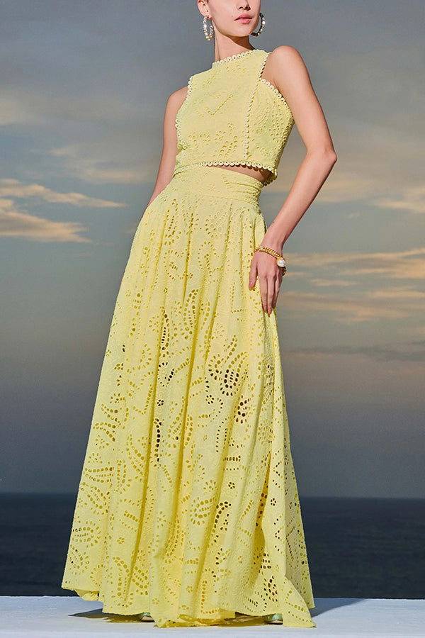 Althea | Romantisches Co-ord-Set für Damen mit Blumenmuster und Rundhalsausschnitt