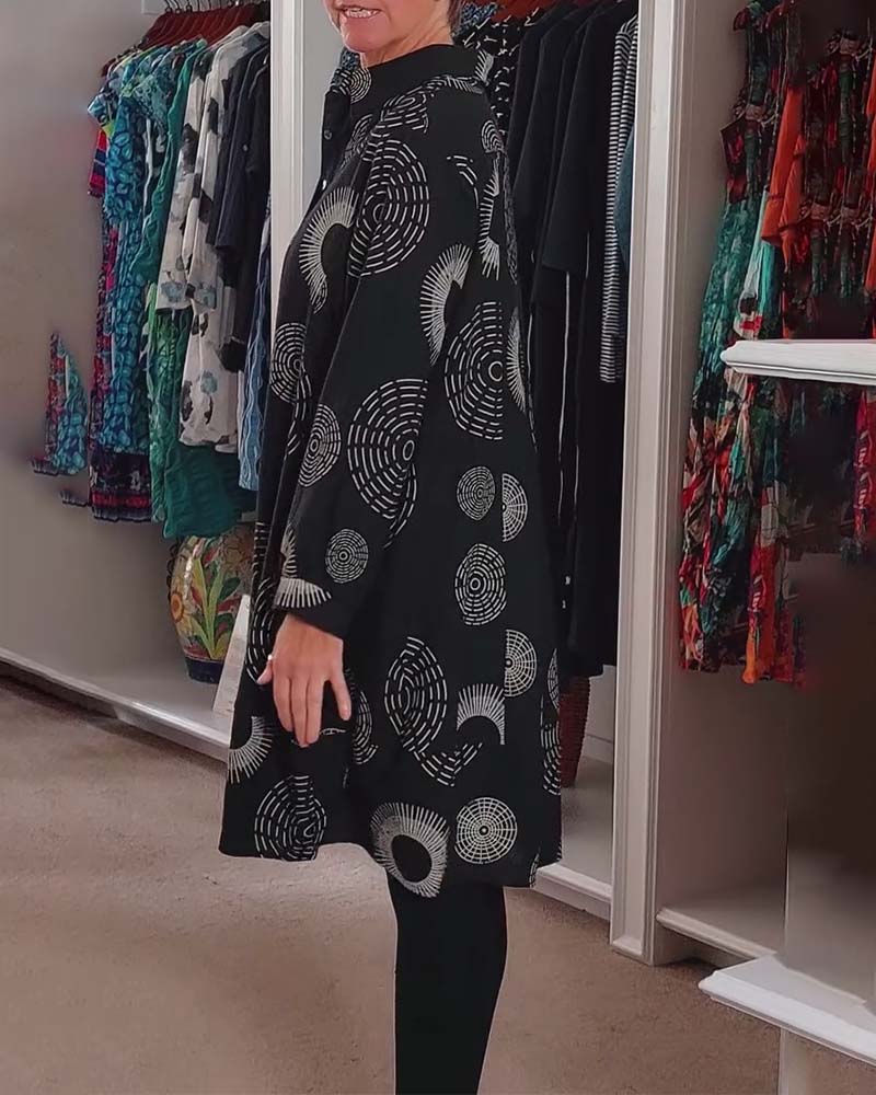 Marlene | Lässiges Midikleid für Damen mit geometrischem Druck
