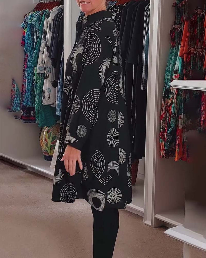 Marlene | Lässiges Midikleid für Damen mit geometrischem Druck