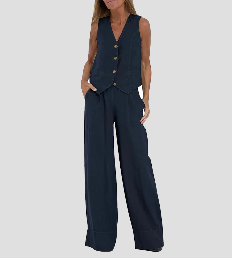 Ella | Weste Weite Hosen Set (Fast ausverkauft) für Damen