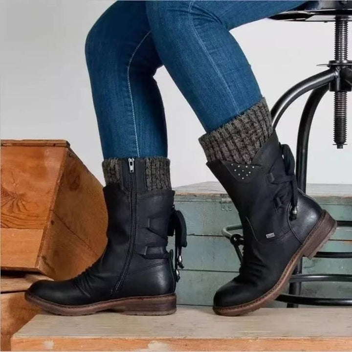 Valeria | Wasserdichte Stiefel für Damen mit Reißverschluss An Der Wade