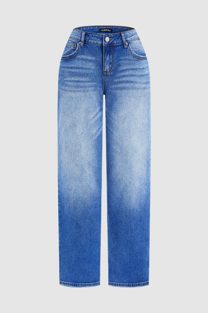 Jeans für Damen mit mittelhohem Bund und gerader Passform