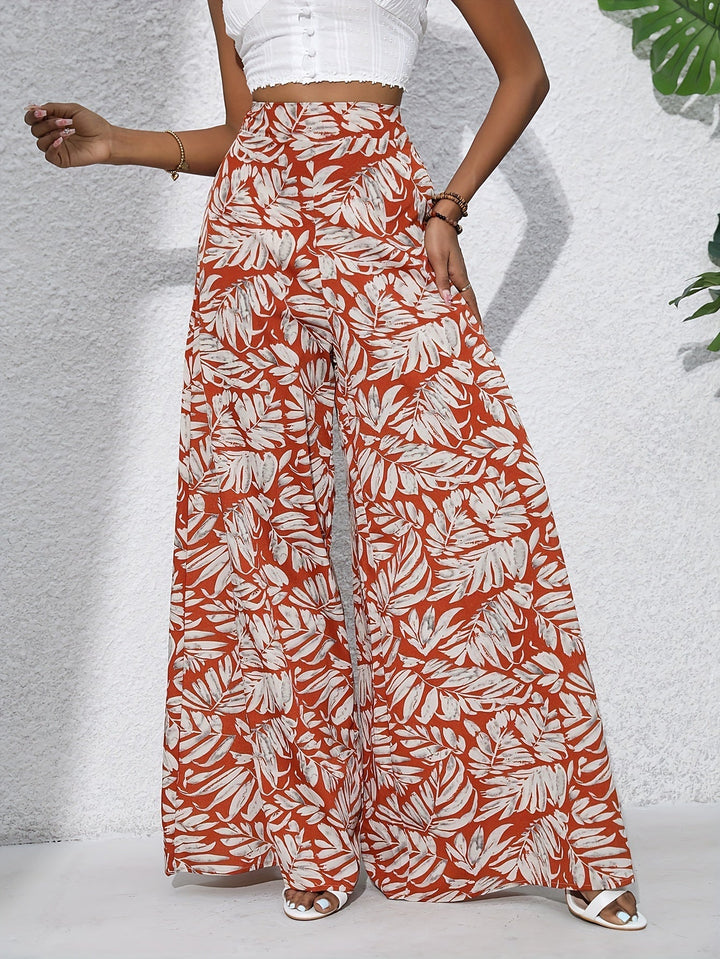 Jane | Bohemian Blumige Hosen für Damen mit weiter Passform und hohem Bund
